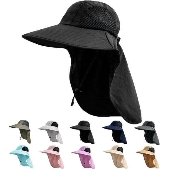Sun Hat for Men Women with Neck Flap,UPF 50 UV Protective Hiking Fishing Hats,Wide Brim Sun Hat for Women&Men