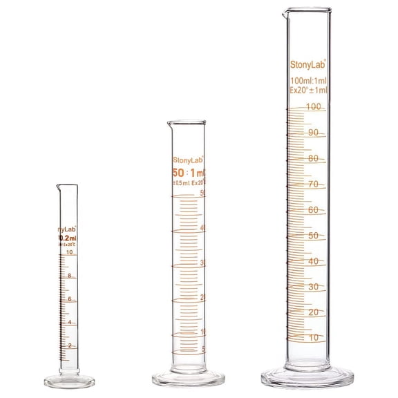 StonyLab Measuring Cylinder, Borosilicate Glass 10ml/50ml/100ml Heavy Wall Graduated Cylinder