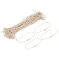 thumbnail image 1 of Unique Bargains Polyester Rope Hang Tag String Snap Lock Pins Loop Price Tag,190mm/7.48' Length,1mm/0.04' Dia,Pack of 100,Beige, 1 of 5