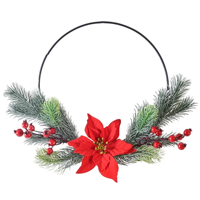 Bangcool Hoop Wreath Festive Realistic Hanging Wreath Artificial Wreath for Thanksgiving