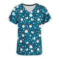 thumbnail image 4 of JINGWANGYHBD Womens Scrub Tops 2024 Christmas Nurse Uniform Stretchy Loose Shirts Soft Lightweight Top Trendy Casual Uniforms with Pockets, 4 of 5