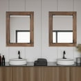 thumbnail image 2 of Acovy Solid Wood Rectangle Bathroom Mirror Tempered Glass, Rustic Wood Frame Wall Vanity Mirror,Rustic Brown, 2 of 5