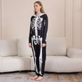 thumbnail image 5 of Usaibhir Family Matching Halloween Onesie Pajamas, Funny Skeleton Printed Hooded Zipper PJs Loungewear Sleepwear One-Piece Pjs for XL(Mom) Black, 5 of 8