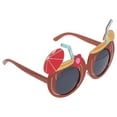 thumbnail image 6 of WEUVEB Brown Hawaiian Sunglasses for Adults with Tropical Party Prop and Decoration, 6 of 9