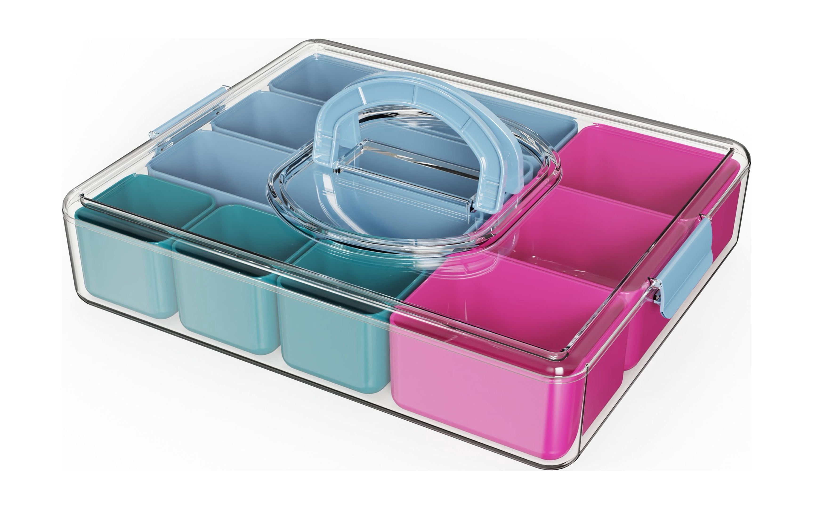(2 pack) Pen+Gear Teacher Tackle Box with Multiple Compartments, Pink and Blue