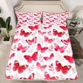 thumbnail image 2 of Feelyou Red Butterlfy Twin Sheet Sets, Princess Fairy Elf Bedding, 3-Piece, 2 of 7