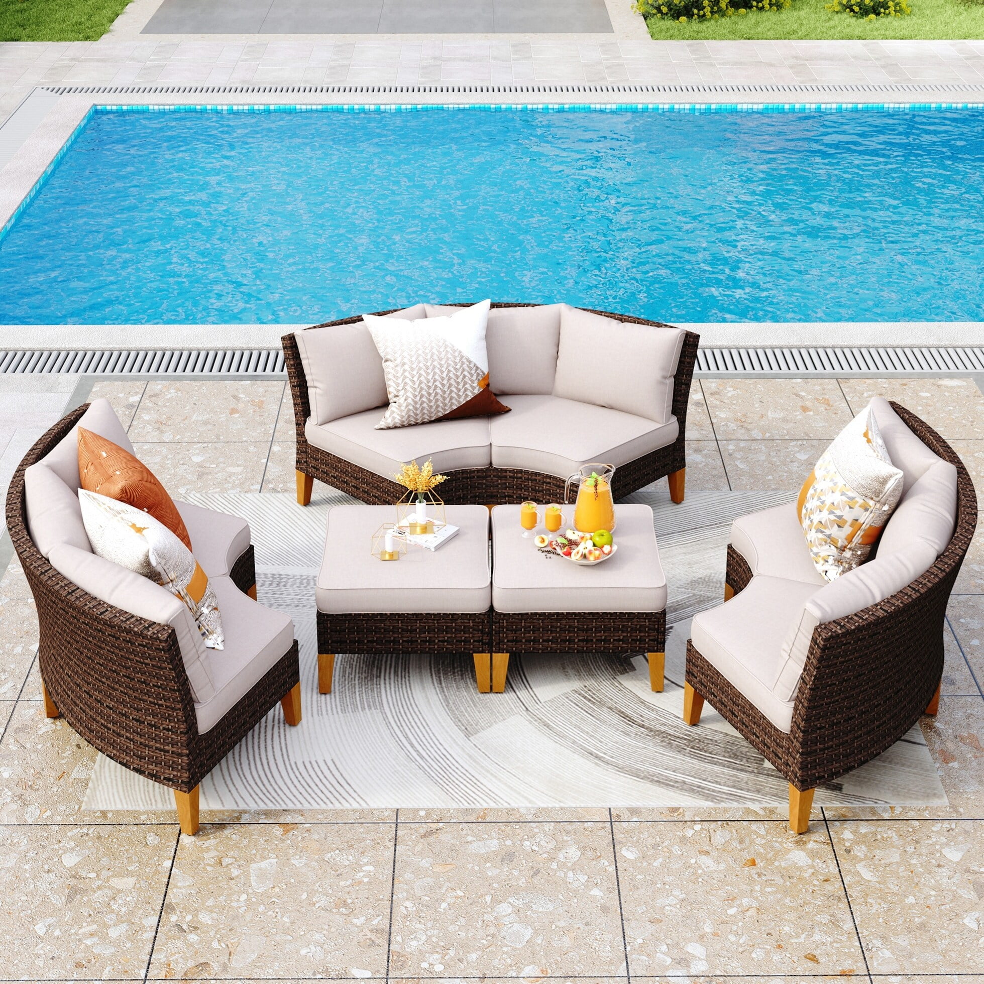Belham living cara all weather wicker sectional sofa set sale
