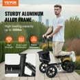 thumbnail image 2 of VEVOR Trottinette Pliable pour Genoux, Marchette pour Genoux en Aluminium Orientable avec Guidon et Genouillère à Hauteur Réglable, Roues Tout-Terrain de 12 Pouces, Freins Doubles, Trottinette de Récupération pour Jambes Cassées, Blessures à la Cheville et au Pied, 350 Lb, 2 of 9