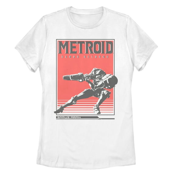 Women's Nintendo Metroid Samus Returns Poster Graphic Tee Athletic Heather X Large