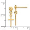 thumbnail image 2 of 14K Yellow Gold Polished Cross Dangle Post Earrings, 2 of 2