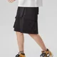thumbnail image 3 of Pantalones cortos para hombre, bermudas holgadas, anchos, largos, cargo, negros, medio sueltos, venta al por mayor, novedad en ropa, jorts, 3 of 5