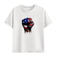 thumbnail image 5 of Afuyipoi Boys Girls Independence Day 2-Piece Lounge Set (4-14 Years) Soft Cotton Short Sleeve Flag Print Top and Active Shorts White 4T, 5 of 8