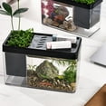 thumbnail image 6 of BNNG Small Betta Fish Tank, 2-in-1 Stackable Mini Fish Tank, Clear Acrylic Divided Compartments Beta Fish Tanks for 2 Betas Shrimp Sea Monkeys, Desktop Self Cleaning Small Ecosystem, 6 of 9