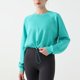 thumbnail image 1 of Ailaofu Women's Crewneck Cropped Pullover Sweatshirt Basic Long Sleeves Athletic Tops, 1 of 3