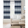 thumbnail image 2 of Navy Sky Blue Ombre Striped Blackout Curtains for Bedroom Living Room Darkening Curtains 84 Inch Length 2 Panels Set Gradient Horizontal Lines Window Curtain Window Treatment Grommet Drapes 42"x84", 2 of 9