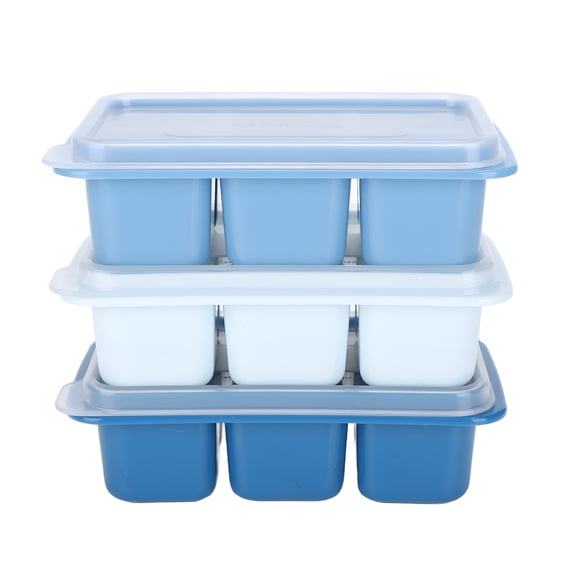ACDANC Versatile Silicone Freezer Molds,Easy Ice Release for Ice,Baby Food Storage,Cold Brew Cubes,and More,with Removable Lids and Portion Control,Dishwasher Safe (3Pcs)