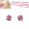 Precious Stars Jewelry Sterling Silver Breast Cancer Awareness Pink 5.25-mm Cubic Zirconia Stud Earrings