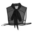 thumbnail image 1 of ColoMX Blusa extraíble para mujer, con encaje falso, diseño de lunares, cuello, media camisa, cuello Dickey para mujer para un aspecto elegante y versátil, 1 of 8