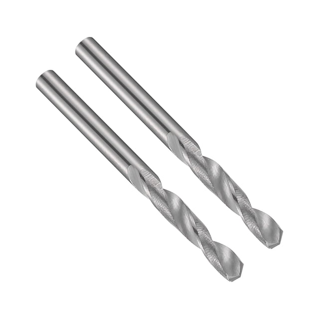 Broca de carburo sólido de 3.05mm con vástago recto para acero inoxidable y acero duro, 2 Pcs