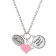 thumbnail image 1 of Delight Jewelry Silvertone Dance - Oval Seal - Light Pink Heart Nurse Strong Zoe Necklace, 1 of 4