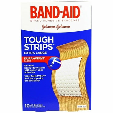 Band-Aid Adhesive Bandages Tough Strips Extra Large, 10ct