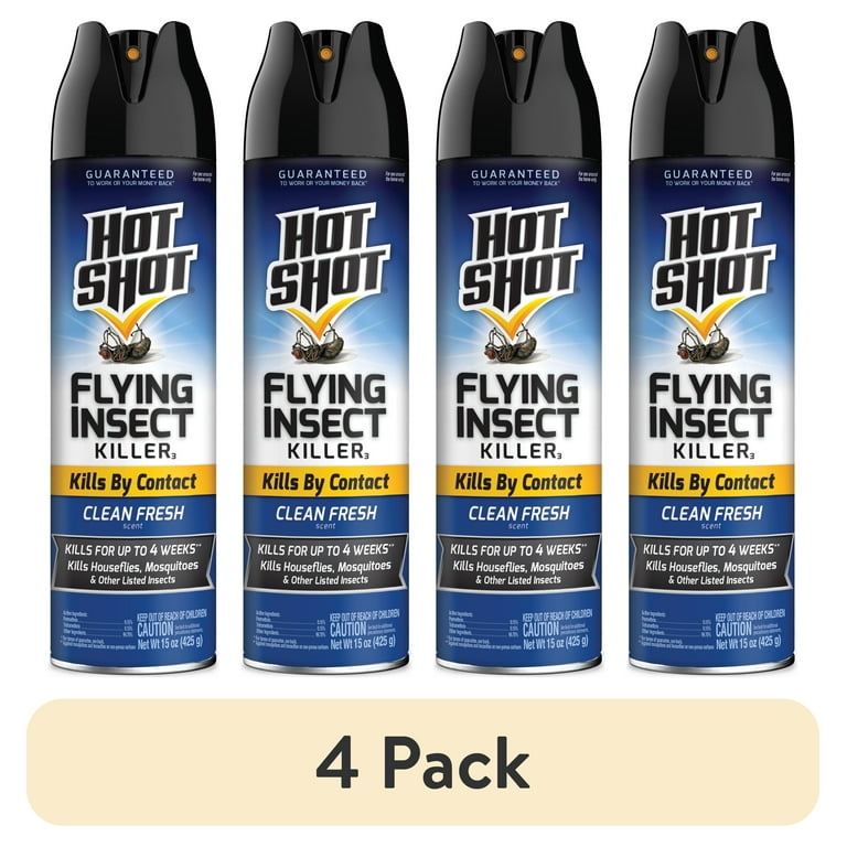 Hot Shot Flying Insect Killer, Clean Fresh Scent, 4 Count photo 1