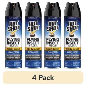 Hot Shot Flying Insect Killer, Clean Fresh Scent, 4 Count