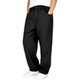 thumbnail image 2 of Fozruso Boys Cargo Pants With Multiple Pockets Straight Leg Casual Outdoor School Trousers Elastic Waist Comfortable For Kids Cargo Pants for Casual Outdoor Sizes 15-16 Years(Black), 2 of 7