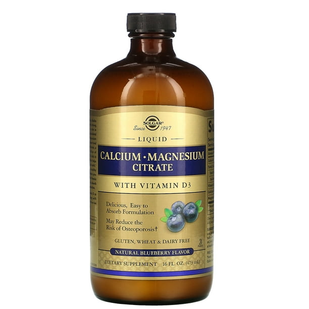Solgar Calcium Magnesium Citrate Liquid with Vitamin D3 Natural