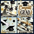 thumbnail image 4 of Gold Glitter Graduation Banner Black Grad Cap Congrats Backdrop Laurel Wreath Bowknot Design Grad Display for Graduation Party Grad Ceremony College Graduation, 4 of 9