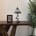 thumbnail image 5 of Tiffany Table Lamp White Stained Glass Hexagon LED Bulb Included for Living Room Bedroom Bedside 8"W*8"D*16"H, 5 of 5