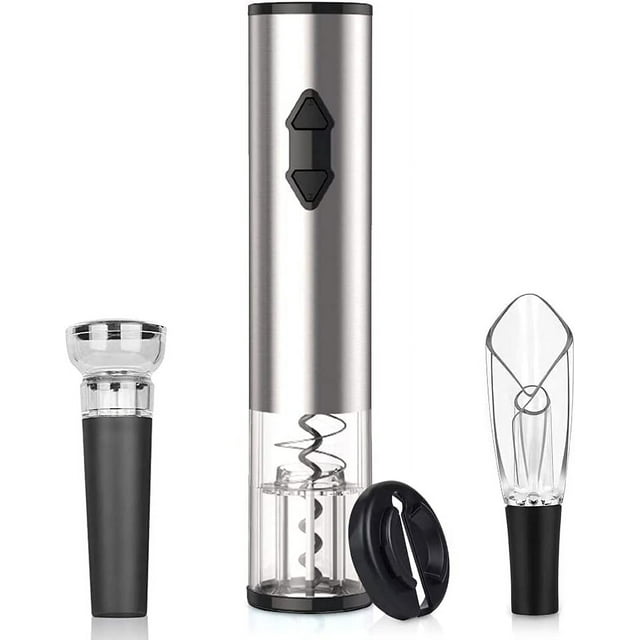 Jinsinto Electric Bottle Opener, Corkscrew, Automatic Bottle Opener, Wine Bottle Opener, Bottle Opener, With Stopper, Foil Cutter, Spout for Kitchen