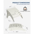 thumbnail image 7 of Adirondack Ottoman, HDPE Outdoor Footrest for Adirondack Chair,All-Weather Resistant for, Backyard, Patio, Poolside, Deck, White, 1 pc, 7 of 7