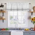 thumbnail image 4 of Grey Stripe Valances for Windows, Modern Abstract Monochrome Geometric Light Filtering Kitchen Curtains, Rod Pocket Window Valance Curtains for Living Room Bedroom, 42" W x 18" L, 2 Panels, 4 of 9