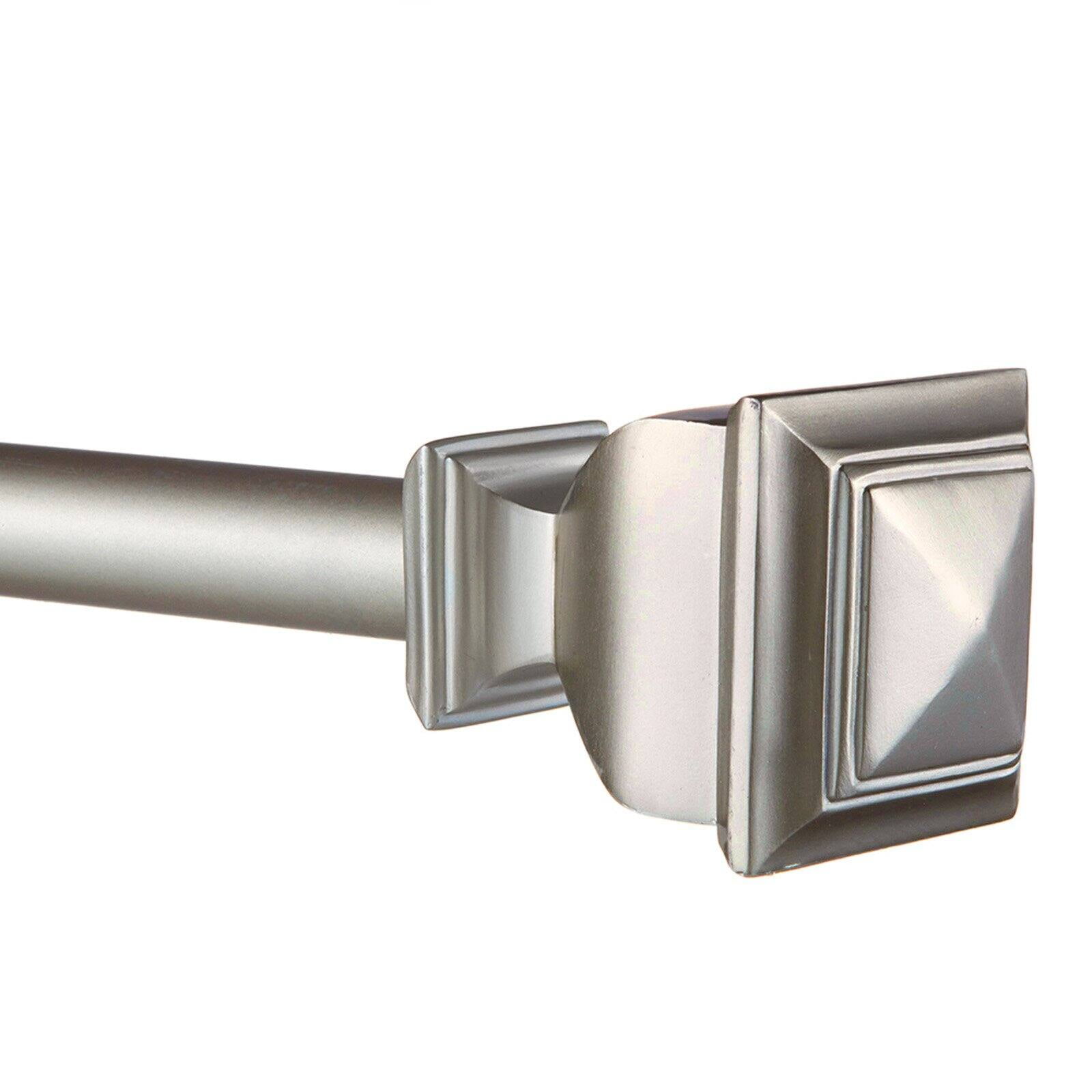 EXCLUSIVE HOME Napoleon 1" Curtain Rod and Coordinating Finial Set, Matte Black, Adjustable 66"-120"