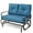 Peacock Blue, variant on Crownland Outdoor Patio Glider Chair, Swing Glider , Porch Furniture Loveseat Seating, Wrought Iron Patio Glider for Outside, Porch, Patio, Garden(Peacock Blue)