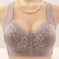 thumbnail image 2 of Arlun Womens Seamless Front Closure Bras Lift Up Plus Size Full Cup Bras No Underwire Supportive Soft Comfortable Lightweight Breathable Front Button Bras Grey 46, 2 of 3