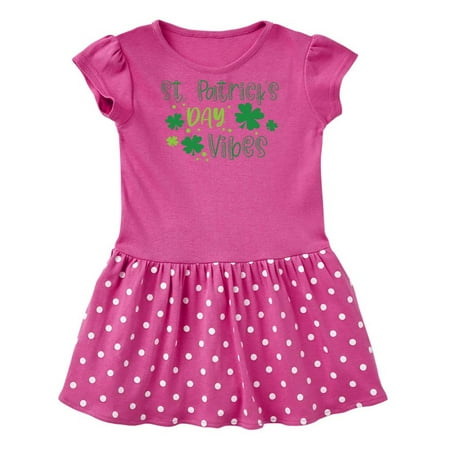 

Inktastic St. Patrick s Day Vibes with Clovers Gift Baby Girl Dress