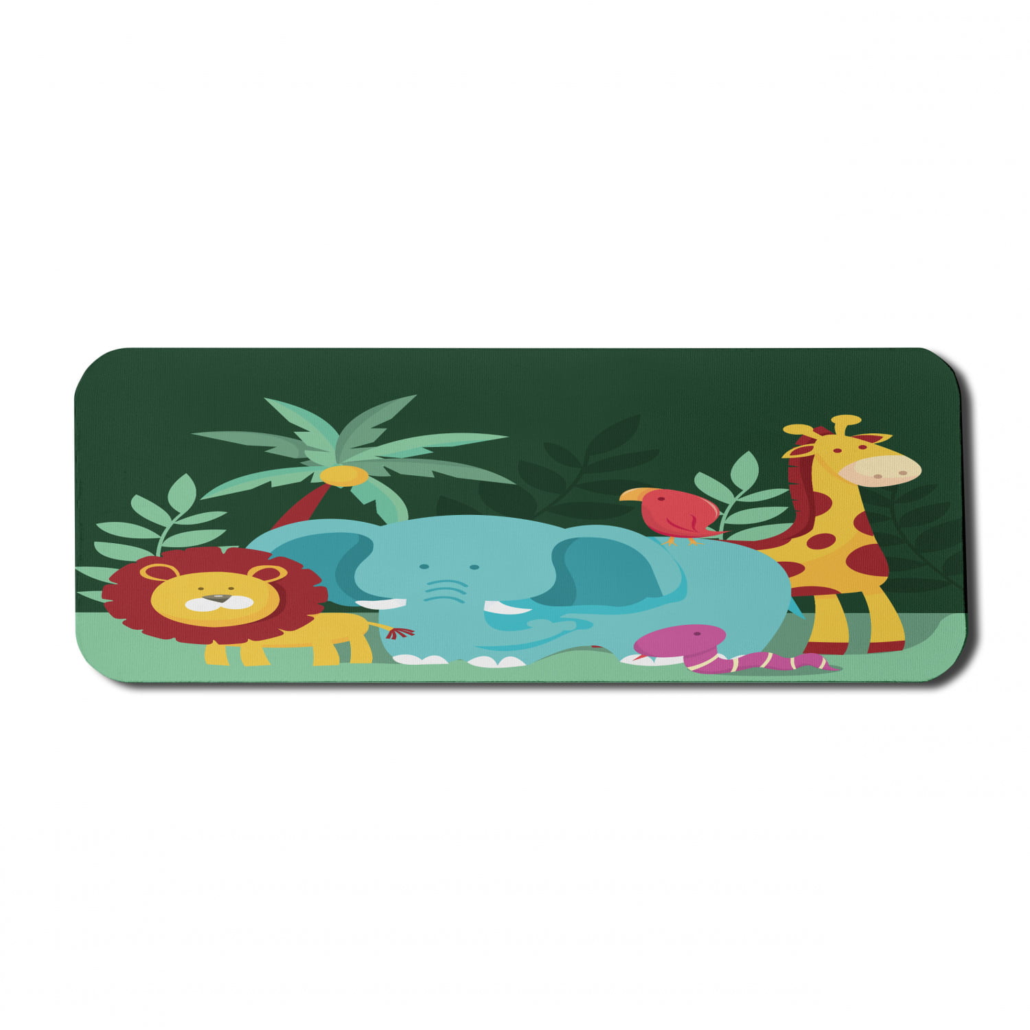 Pad & Coaster Smiling Happy Large Green Snake Mouse Mat 