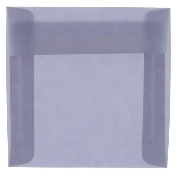 JAM Paper 6 x 6 Translucent Envelopes, Purple, 25/Pack, Wisteria Purple