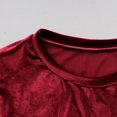 thumbnail image 7 of OGLCCG Womens Velvet Peplum Tops Casual Crewneck Pleated Blouse Summer Loose Fit Short Sleeve Flared Swing Pullover Shirts,M,Red, 7 of 7