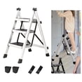 thumbnail image 1 of Ximing Kitchen Ladder Step Ladder Indoor Outdoor Sturdy Carbon Steel Stepladder Home Portable Multifunctional Kitchen Folding Ladder white, 1 of 10