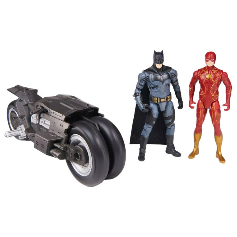 DC The Flash, Batman & Batcycle Action Figure Set 