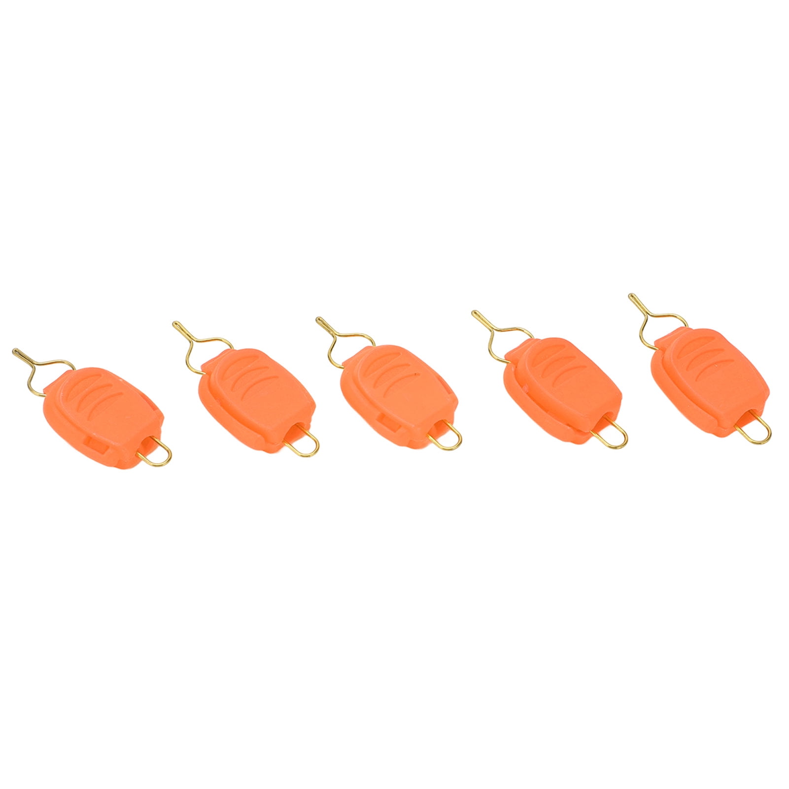 Ultimate 5-Count Fishing Line Stopper Buckle Clip Holder for Baitcasting Reels Wire Keeper Tackle Accessories for Fresh and Salt Water Angling Enthusiasts (Orange 1.97 inches / 5 cm)