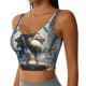 thumbnail image 2 of Fotbe Exotic Blue Cat Sujetador Deportivo Largo sin Aros para Mujer con Almohadillas y Soporte Medio, Transpirable y Absorbente, Camiseta Tipo Chaleco o Tank Top-Large, 2 of 8