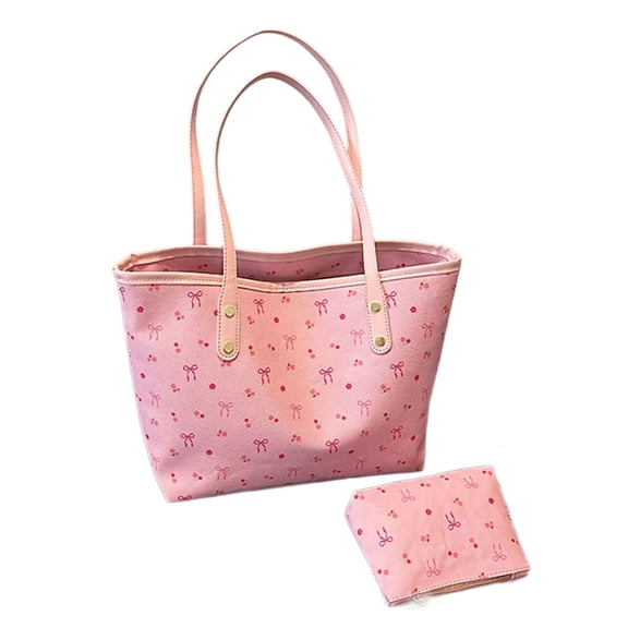 Stylish Printed Bows Top Handle Bags Roomy Work Essential Bag With Comfortable Strap Fashion Handbag for Women