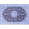 thumbnail image 1 of Ahgly Company Machine Washable Indoor Rectangle Medallion Blue Traditional Area Rugs, 5' x 7', 1 of 4