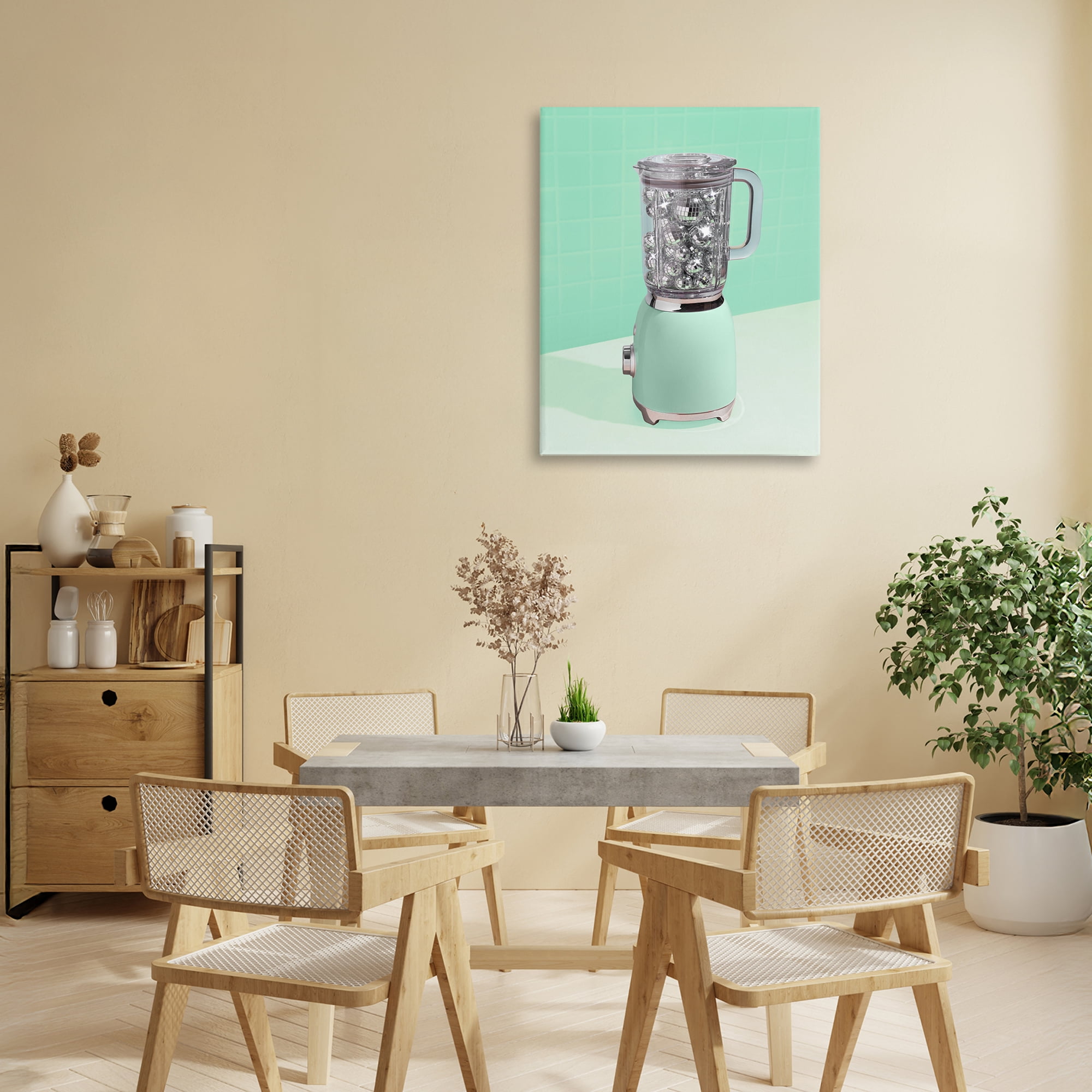 Stupell Industries Disco Drink Blender over Green Canvas Wall Art, design by LISH Creative