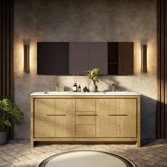 Lexora Home Lafarre 48" Single Quartz Top Bathroom Vanity with Faucet and Mirror