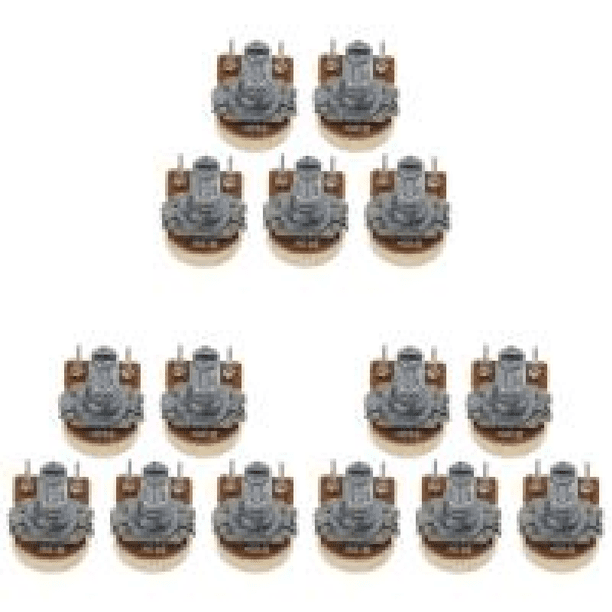 Potenciómetro lineal WH148 Resistencia de potenciómetro giratorio de 15 mm (10 K) 5 piezas